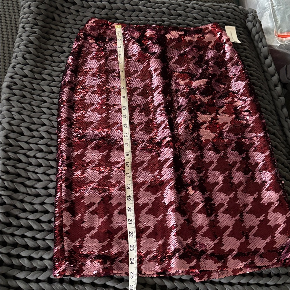 NWT Anthro Houndstooth Sequin Pencil Skirt Size 8 - Picture 5 of 6